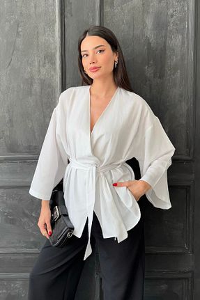 کیمونو و کافتان سفید زنانه مخلوط پلی استر BLUSS - کد 936532591
