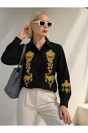 پیراهن مشکی زنانه رگولار TRENDBUTİKOFFİCİAL - کد 938626264