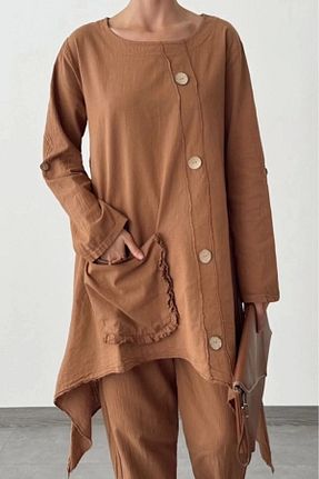 ست بالاتنه و پائین تنه سفید زنانه بافت MAUN - کد 936556211