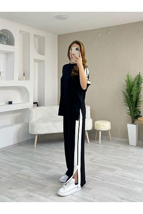 ست بالاتنه و پائین تنه مشکی زنانه بافتنی badibadii - کد 929027911
