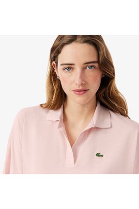 پولوشرت صورتی زنانه پنبه ای Lacoste - کد 936557070