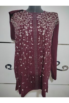 بلوز سایز بزرگ زرشکی زنانه گشاد TOKSOY - کد 936954823