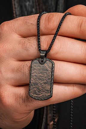 گردنبند استیل ( فولاد ) مشکی مردانه استیل (فولاد) OSMANLI GÜMÜŞ - کد 936570484