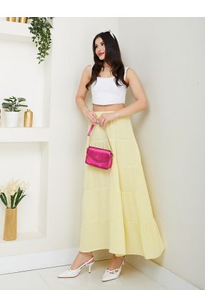 دامن زرد زنانه پارچه ABOUT US - کد 936582603