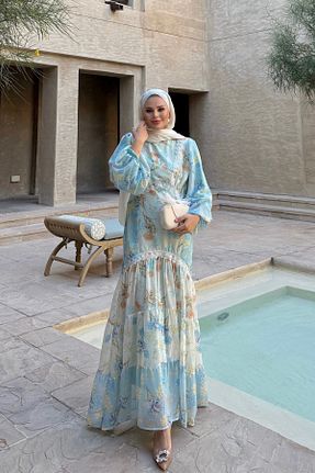 لباس حجاب آبی زنانه اسلیم NAGE COLLECTION - کد 936613666