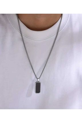 گردنبند جواهر طوسی زنانه استیل ضد زنگ sarıyer silver - کد 936599652