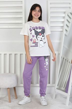 ست لباس راحتی بنفش بچه گانه طرح دار bunny hopp - کد 936892765