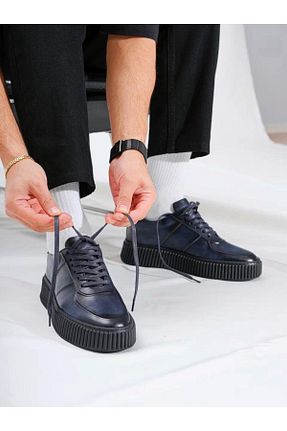 کفش اسنیکر رنگی مردانه چرم اصل Tetri - کد 936621410