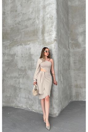 لباس بژ زنانه بافت XICCOO - کد 936656178