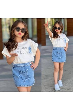 ست بالاتنه و پائین تنه آبی بچه گانه بافتنی RAPAPA - کد 936900567