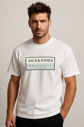 تیشرت سفید مردانه رگولار Jack & Jones - کد 882071242
