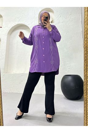 پیراهن سایز بزرگ رنگی زنانه Gömlek Sevda Kılınç - کد 939111775