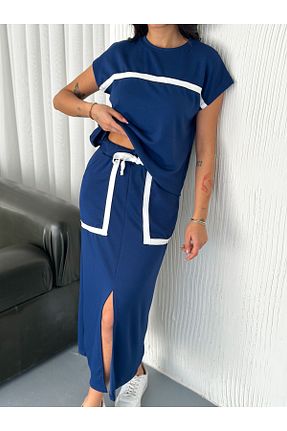 ست بالاتنه و پائین تنه سرمه ای زنانه بافت sportiness - کد 936673073