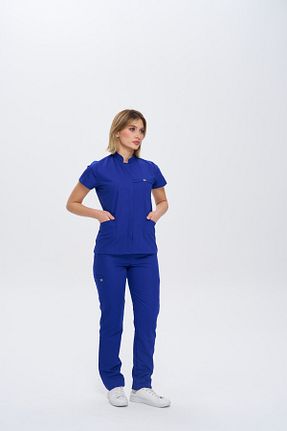 ست بالاتنه و پائین تنه آبی زنانه لیکرا DENİZ MEDİKAL GİYİM - کد 936678864
