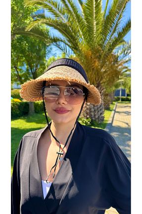 کلاه مشکی زنانه حصیر Luminos Butik - کد 924545727