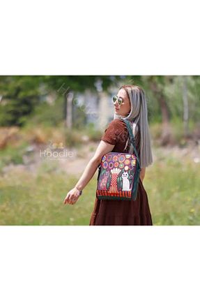 کیف پستچی سبز زنانه پارچه ای Şaşıkedi - کد 906263585