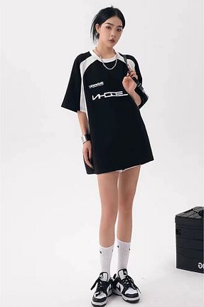 تیشرت مشکی زنانه اورسایز Cool mans - کد 936689796