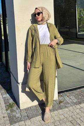 ست بالاتنه و پائین تنه خاکی زنانه بافتنی Tesettür Diyarı - کد 936706360