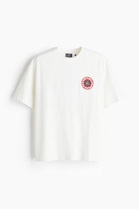 تیشرت سفید مردانه Loose H&M - کد 936724193
