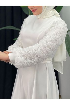 لباس مجلسی حجاب سفید زنانه یقه دوچرخه Modamorfo - کد 936915517