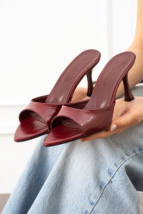 دمپائی زرشکی زنانه چرم لاکی Mio Styllo - کد 929761843