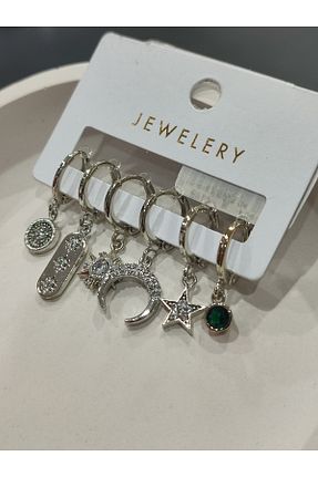 گوشواره جواهر طوسی مروارید Bijutek - کد 936733404