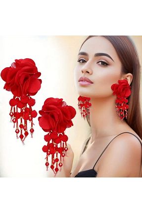 گوشواره جواهر قرمز زیرکن byozanyılmaz - کد 936728455