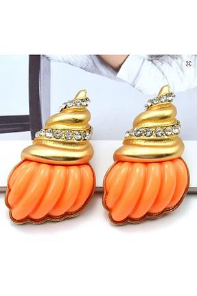 گوشواره جواهر نارنجی زیرکن mos&more - کد 928438146