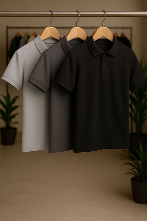 تیشرت طوسی مردانه اورسایز EKZMODA - کد 936761387