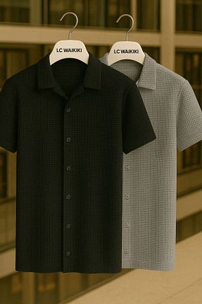 پیراهن رنگی مردانه تنگ LC Waikiki - کد 936777456