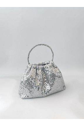 کیف پورتفوی و کلاچ طوسی زنانه پارچه ای posst bag - کد 933054550
