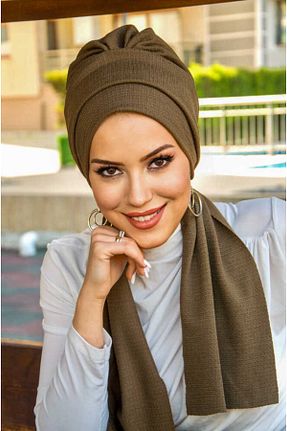 کلاه شنای حجاب قهوه ای زنانه Aişe Tesettür - کد 929752853