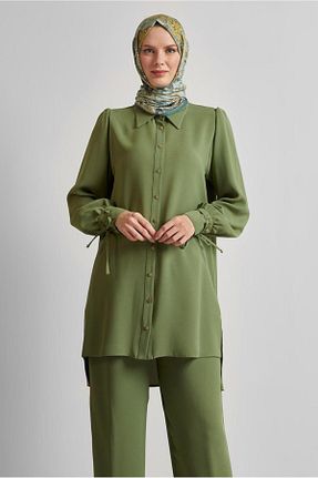 ست بالاتنه و پائین تنه حجاب خاکی زنانه رگولار Alvina - کد 936840966