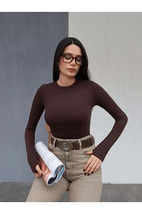 بادی قهوه ای زنانه یقه ایستاده Butik - کد 905354720