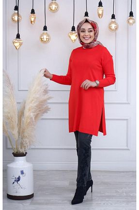 تونیک حجاب نارنجی زنانه پنبه ای Invee - کد 866833772