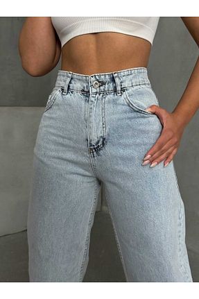 شلوار جین آبی زنانه پاچه گشاد Butik - کد 936909746