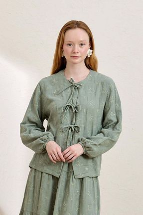 بلوز حجاب سبز زنانه رگولار ceylan otantik - کد 936913542