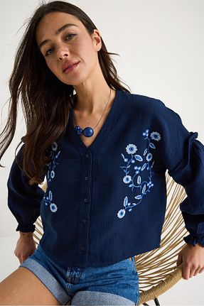 پیراهن سرمه ای زنانه یقه هفت Bianco Lucci - کد 936921606