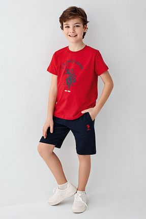 ست بالاتنه و پائین تنه قرمز بچه گانه بافت U.S. Polo Assn. - کد 937208487