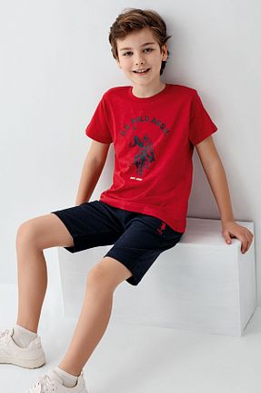 ست بالاتنه و پائین تنه قرمز بچه گانه بافت U.S. Polo Assn. - کد 937208487