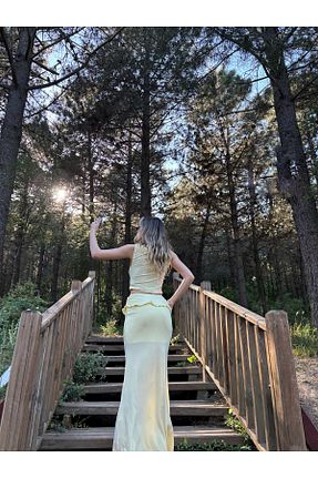 ست بالاتنه و پائین تنه زرد زنانه لیکرا MODA - کد 937114190