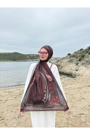 شال زرشکی زنانه پنبه ای MODA - کد 898648299