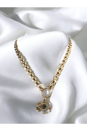 گردنبند استیل ( فولاد ) زرد زنانه استیل ضد زنگ shop - کد 937199497
