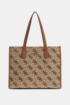 کیف دوشی قهوه ای زنانه چرم مصنوعی Guess - کد 905525298