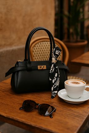 کیف دوشی مشکی زنانه چرم مصنوعی macharelbasic - کد 937242836
