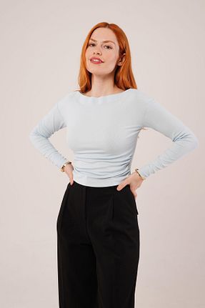 بلوز آبی زنانه یقه ایستاده stelol - کد 921596356