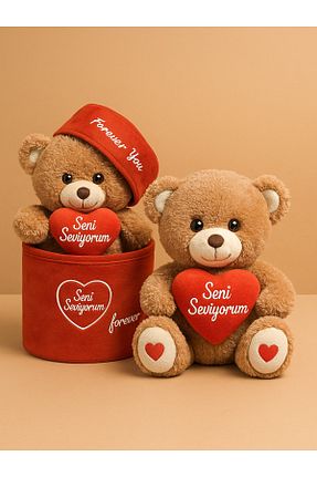 اسباب بازی مخملی قهوه ای زنانه 30 cm Princess Bear - کد 920287165