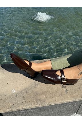 بابت قهوه ای زنانه چرم مصنوعی BURCU COLLECTİON - کد 937232444