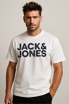 تیشرت اسپرت سفید مردانه رگولار Jack & Jones - کد 133618013