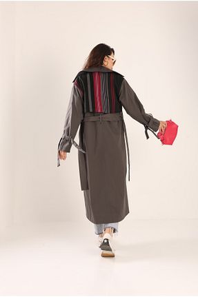 ترنچکت طوسی زنانه پنبه پلی استر Genel Markalar - کد 937249403